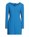 Msgm Woman Short Dress Azure Size 8 Polyester, Viscose, Elastane In Blue