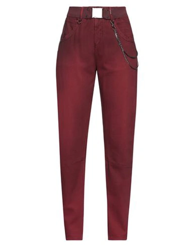 High Woman Pants Brick Red Size 6 Cotton, Cashmere, Elastane