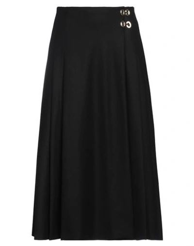 Alberta Ferretti Woman Maxi Skirt Black Size 6 Virgin Wool, Polyamide