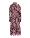 Alberta Ferretti Woman Midi Dress Mauve Size 8 Silk In Purple