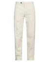 Massimo Alba Man Pants Ivory Size 36 Cotton, Cashmere, Elastane In White