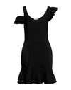 Alexander Mcqueen Woman Short Dress Black Size L Viscose, Polyamide, Polyester, Elastane