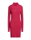 Dsquared2 Woman Short Dress Fuchsia Size L Virgin Wool In Pink