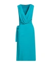 Alberta Ferretti Woman Midi Dress Turquoise Size 10 Viscose, Elastane In Blue
