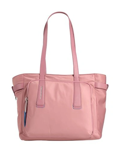 Piquadro Woman Shoulder Bag Pink Size - Recycled Nylon, Bovine Leather