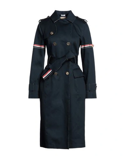 Thom Browne Woman Overcoat Navy Blue Size 2 Cotton In Navy Blue