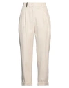 Peserico Woman Pants Cream Size 6 Cotton, Elastane In White