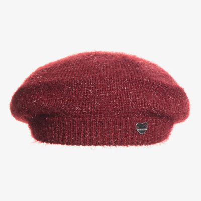 Monnalisa Chic Kids' Girls Burgundy Red Knitted Beret