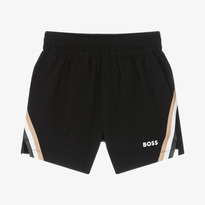 Hugo Boss Kids' Boss Boys Black Stripe Detail Shorts