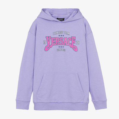 Versace Teen Girls Lilac Purple Varsity Hoodie