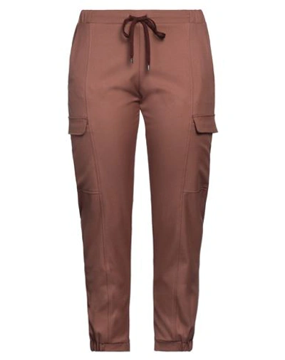 Caractere Caractère Woman Pants Brown Size 8 Polyester, Viscose, Elastane