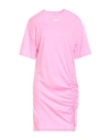 Msgm Woman Short Dress Pink Size 6 Cotton