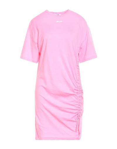 Msgm Woman Short Dress Pink Size 6 Cotton