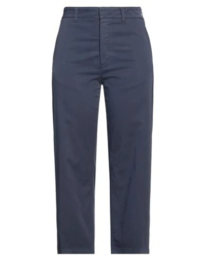 Department 5 Woman Pants Navy Size 31 Cotton, Elastane In Navy Blue