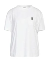 Brunello Cucinelli Woman T-shirt White Size Xl Cotton, Acetate, Silk
