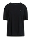 Brunello Cucinelli Woman T-shirt Black Size Xs Cotton, Acetate, Silk