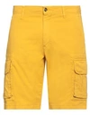 Squad² Man Shorts & Bermuda Shorts Ocher Size 30 Cotton, Elastane In Yellow