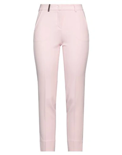 Peserico Woman Pants Light Pink Size 12 Polyester, Viscose, Cotton, Elastane In Pink