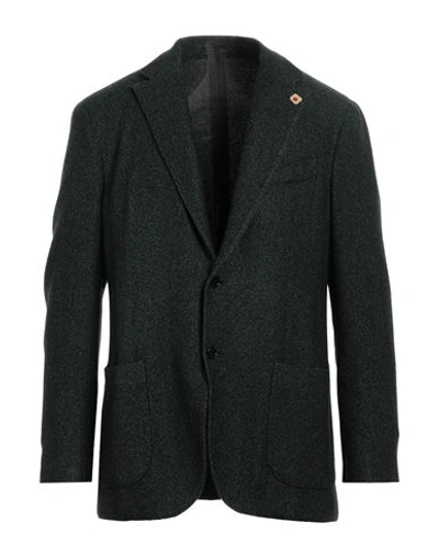Lardini Man Blazer Dark Green Size 46 Cashmere, Silk
