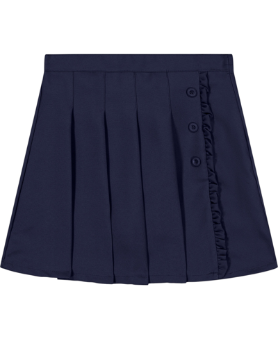 Nautica Little Girls Uniform Pleated Scooter With Ruffle Skorts In Navy