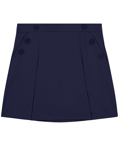 Nautica Little Girls Button Pockets Elastic Waist Scooter Skorts In Navy