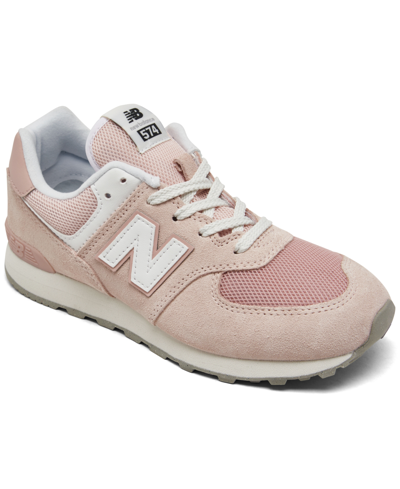 New Balance Big Girls 574 Casual Sneakers From Finish Line In Quartz Pink