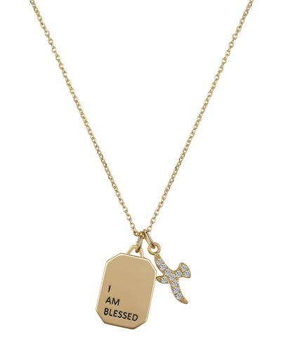 Unwritten Cubic Zirconia Bird Pendant Necklace In Gold