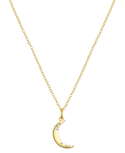 Unwritten Cubic Zirconia Moon Pendant Necklace In Gold