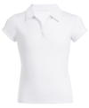 Nautica Big Girls Short Sleeve Performance Polo Shirt In White