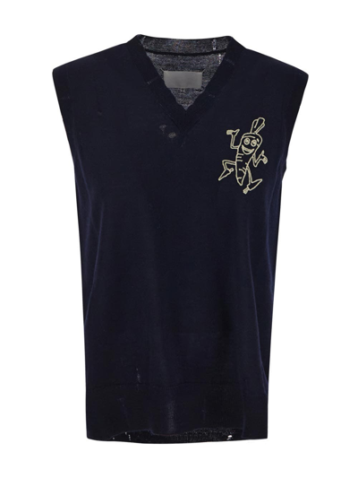 MAISON MARGIELA EMBROIDERED WOOL VEST,S29FB0097S18267511