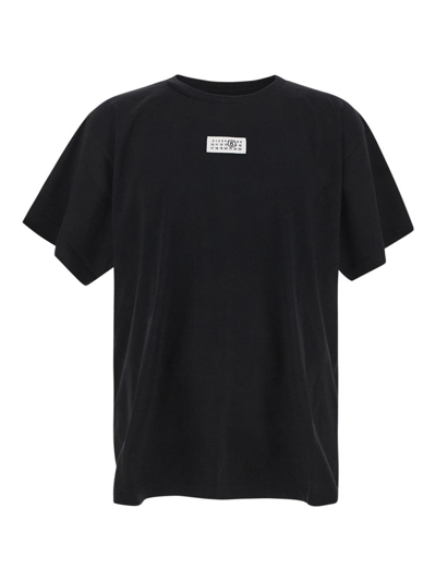 Mm6 Maison Margiela Logo-patch Cotton T-shirt In Black