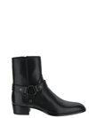 SAINT LAURENT WYATT HARNESS BOOTS IN SMOOTH LEATHER,6813311YL001000