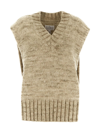 Maison Margiela Brown Open Vest In Brown