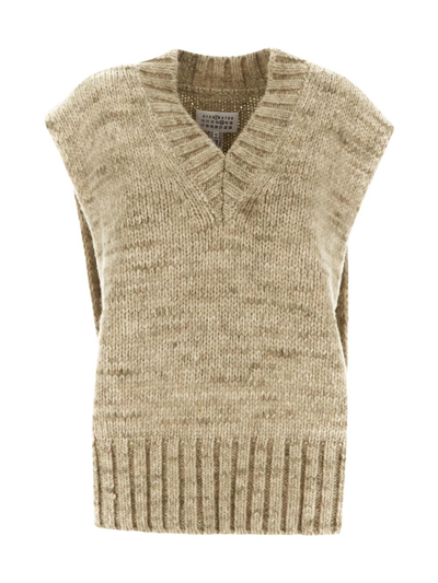 Maison Margiela Botanical Dye Knit Vest In Brown