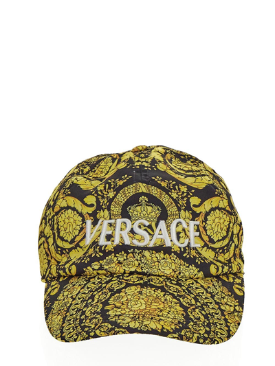 Versace Baroque Print Baseball Cap In Black