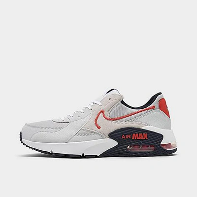 Nike Men's Air Max Excee Casual Sneakers From Finish Line In Photon Dust/dark Obsidian/white/track Red