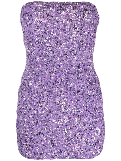 Retroféte Sequin-embellished Mini Dress In Pink & Purple