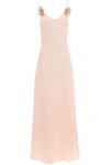 Magda Butrym Open-back Appliquéd Silk-satin Maxi Dress In Pink