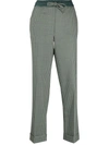 P.A.R.O.S.H P.A.R.O.S.H. FINE-CHECK TAPERED CROPPED TROUSERS