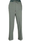 P.a.r.o.s.h Fine-check Tapered Cropped Trousers