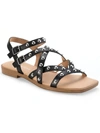 SUN + STONE WOMENS FAUX LEATHER STUDDED GLADIATOR SANDALS