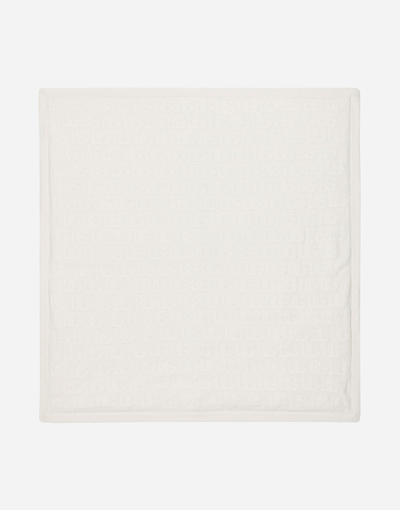 Dolce & Gabbana Babies' Knit Blanket With Jacquard Logo In White