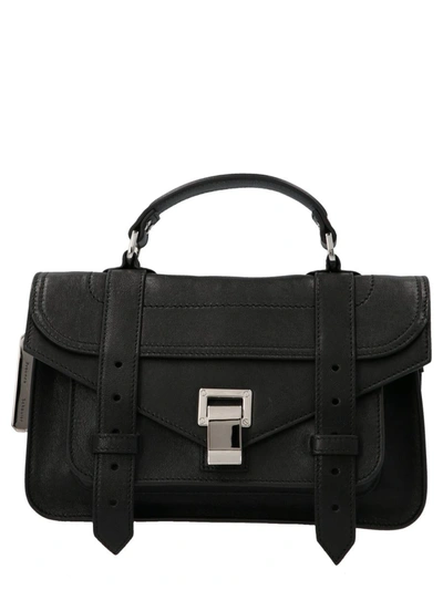 Proenza Schouler Ps1 Tiny Leather Shoulder Bag In Black