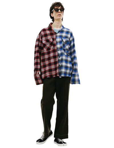 Greg Lauren Check-pattern Cotton Shirt In Multicolor