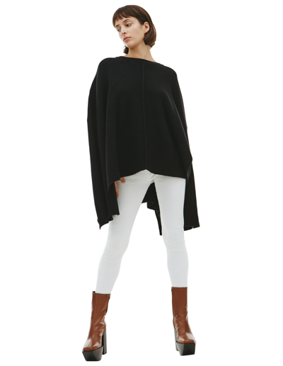 Peter Do Ribbed Knit Cape Sweater In Black