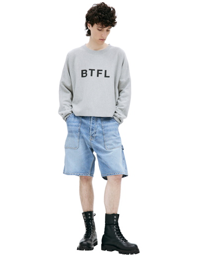 Btfl Cropped Sweatshirt With Logo In Grey