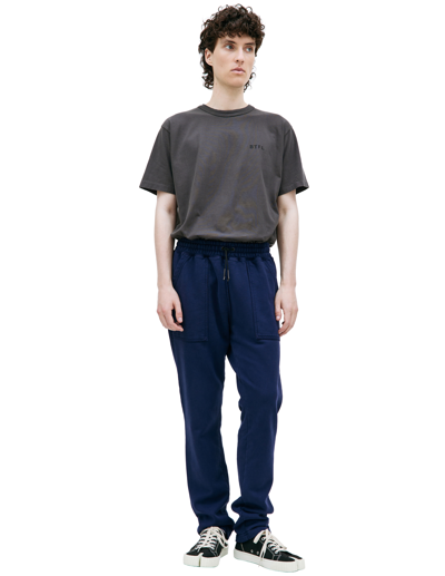 Btfl Drawstring Waistband Sweatpants In Navy Blue