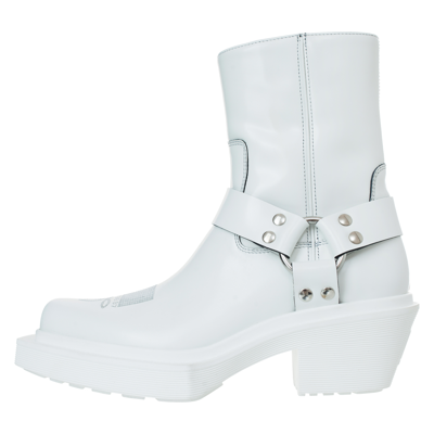 Vtmnts Cowboy Harness Ankle Boots Unisex White