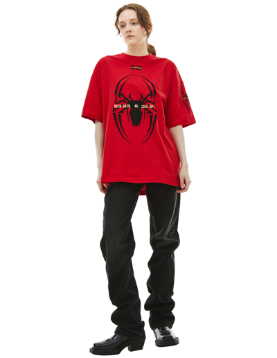 Vtmnts Spider Printed T-shirt In Red