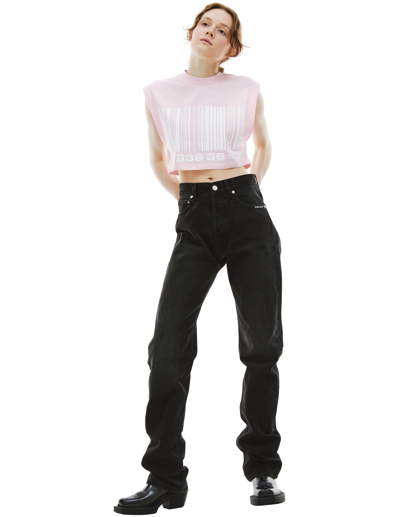 Vtmnts Cropped Barcode Tank Top In Pink